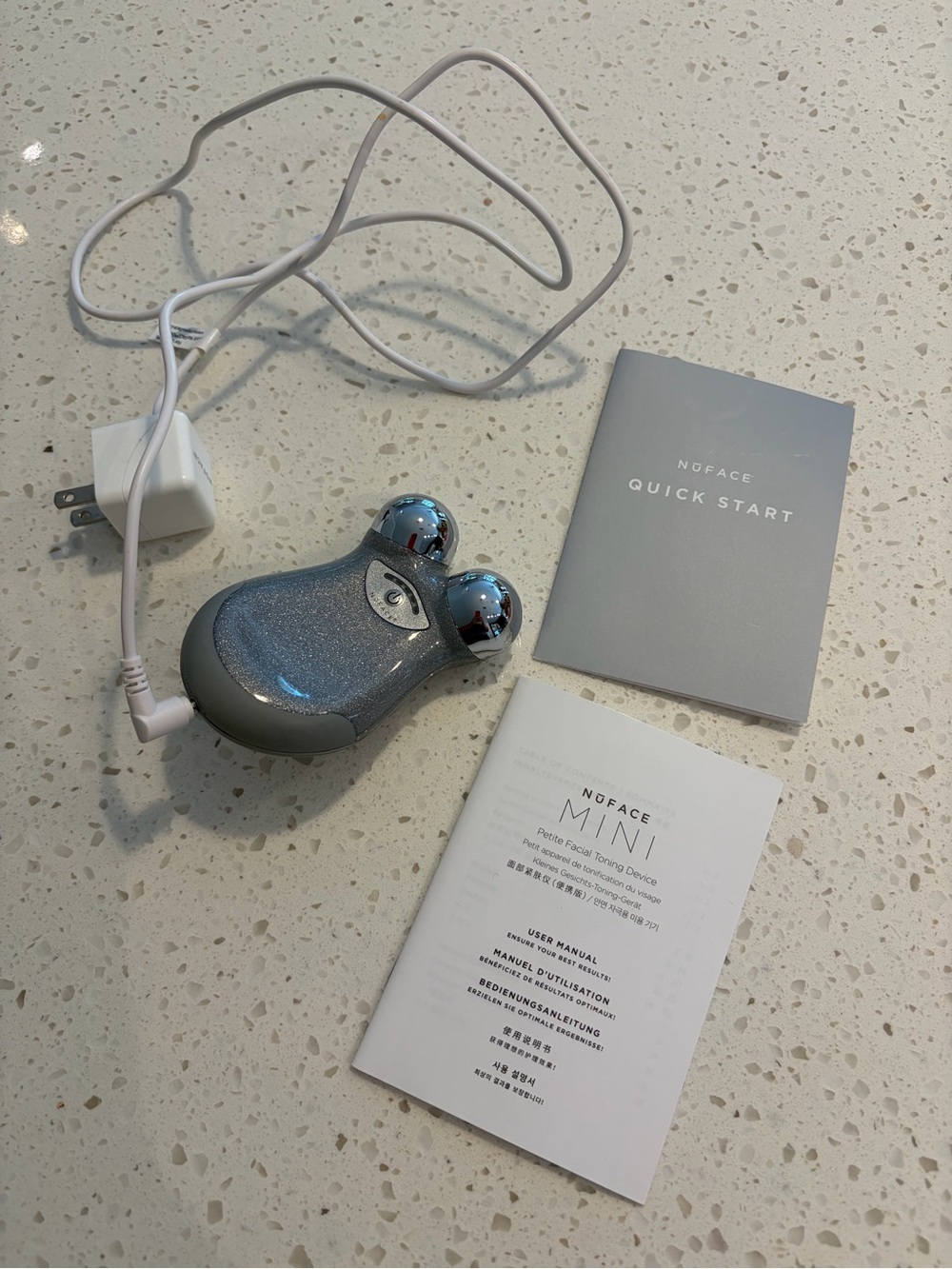 NuFace Mini Facial Toning Device in Sparkling Gray and Silver